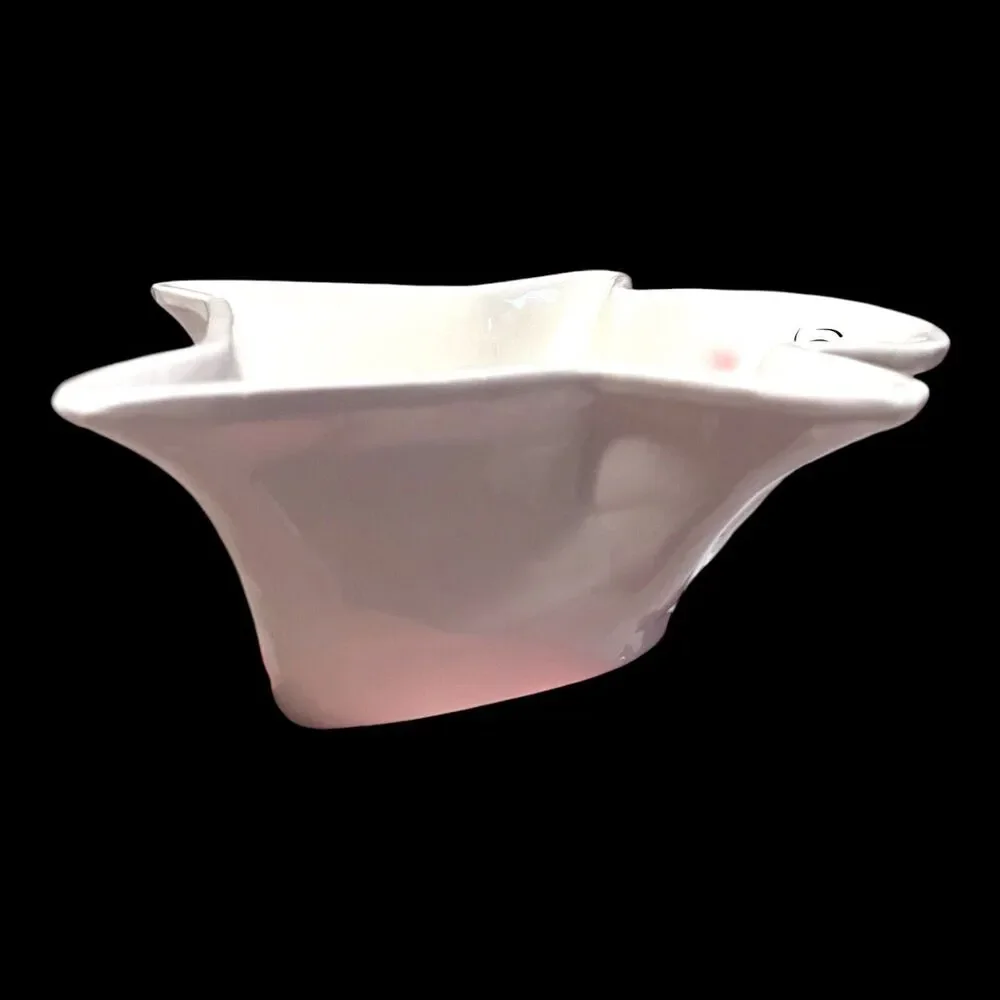 Whimsy & Wonder By Joe Spencer Ceramic Ghost On Its Back Candy Bowl W Cute Face